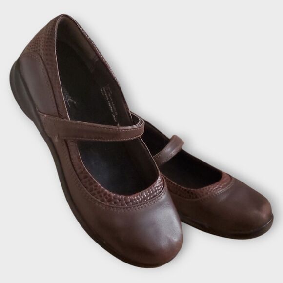 AETREX ESSENCE E361W JULIA Brown Snake Print Leather Mary‎ Jane Shoe Size 7 - Picture 1 of 15
